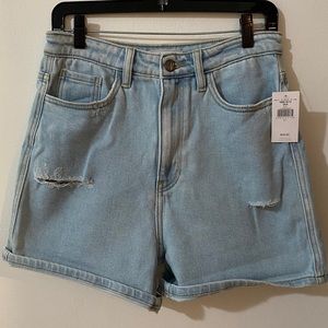 Buckle High Waisted Denim Shorts